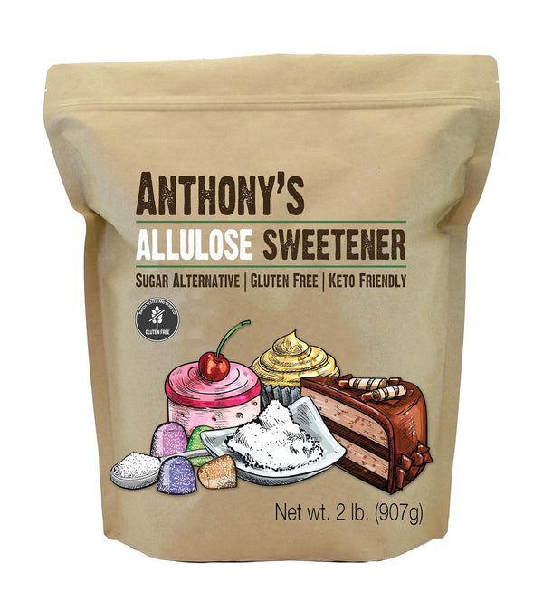 Anthony's Allulose Sweetener, 2 lb, Batch Tested Gluten Free, Keto Friendly Sugar