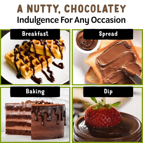 100% 40% Oil,12 oz 2-Pack Chosen Foods Chocolate Hazelnut Spread - Made with Pure Avocado Oil, Simple Ingredients, Less