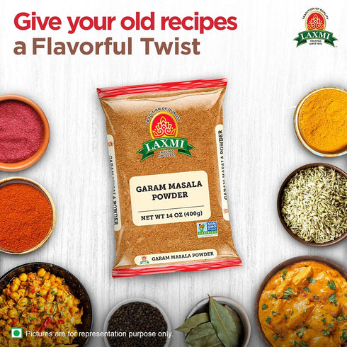 14 Oz (400gm) Laxmi Garam Masala | A spicy and aromatic blend of our various salt free seasonings and spices | Non-GMO