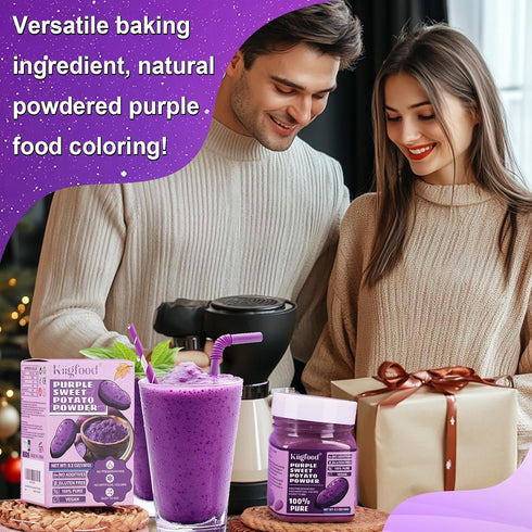 5.3 oz/150g Purple Sweet Potato Powder - Kiigfood Pure Natural Premium Purple Food Coloring Powder for Smoothies