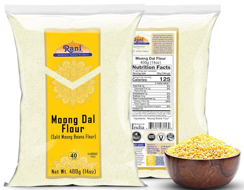 14oz (400g) Rani Moong Flour (Mung Bean Flour, Green Gram Flour) ~ All Natural | Vegan | Gluten Friendly | NON-GMO |