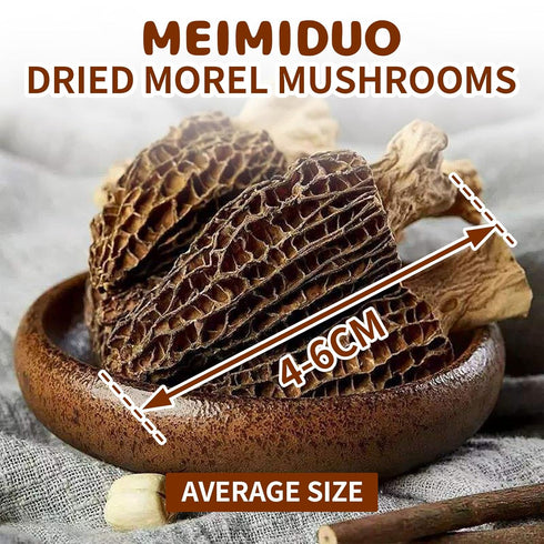 2 Oz(56.7g) MEIMIDUO Grade AAA Dried Morel Mushrooms (Morchella Conica) for Cooking, Ketone Friendly, Gluten-Free