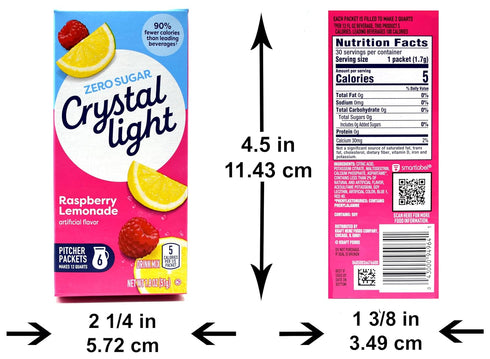12-Quart 1.8-Ounce (Pack 10) Crystal Light Raspberry Lemonade Drink Mix, Canister