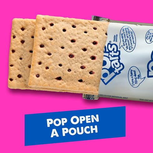 10.15lb (96 Count) Pop-Tarts Toaster Pastries, Breakfast Food and Kids Snacks, Unfrosted Blueberry, Case