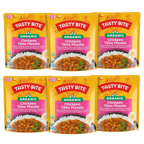 Tasty Bite Organic Chickpea Tikka Masala, Ready to Eat, Microwavable Entre, Vegan,