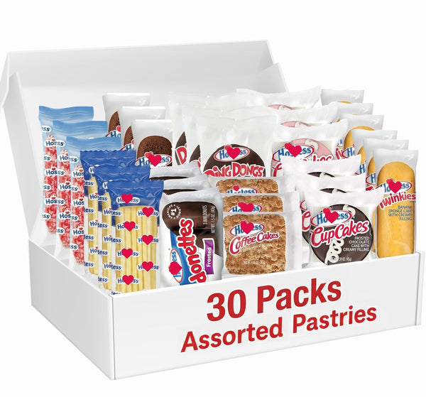Assorted Cakes Individually Wrapped, 30 Count Single Cake Snacks Assortment, Mini Cakes