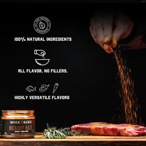 Set 4 Set Spice Guru BBQ Rub Gift Flavor Barbecue Seasoning Sampler Mens Christmas Gifts for Dad, Husband or Brother