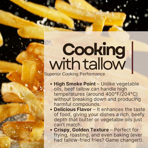 Drip Co 30 oz 100% Beef Tallow Value - Rendered Beef Fat Shelf Stable, Fits in Fridge and Pantry