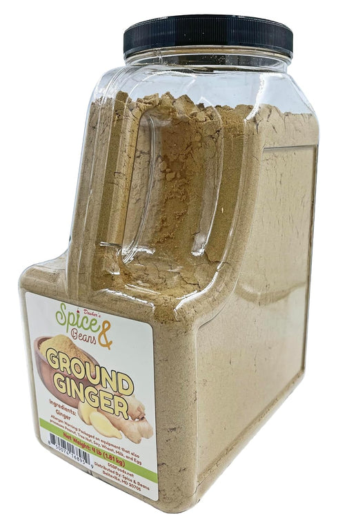 4 lbs Packaged Ground Ginger Bulk | Fine Ground Aromatic Dried Spice & Seasoning | Perfect for Baking, Curries