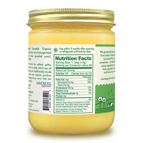 14 OZ PURE INDIAN FOODS Grass Fed Ghee