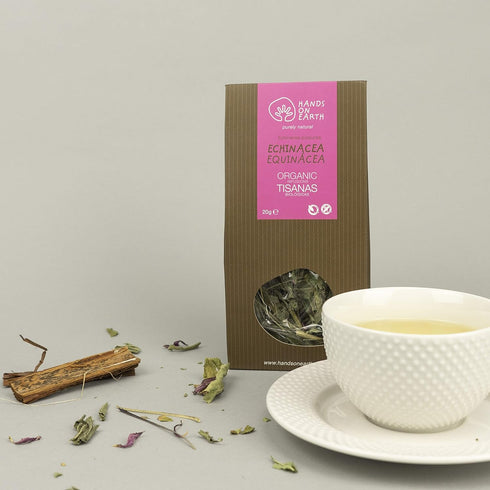 Hands on Earth Organic Echinacea Tea, 2x25g (0.88oz), Loose Leaves, Serves 48 Cups, Pack of 2
