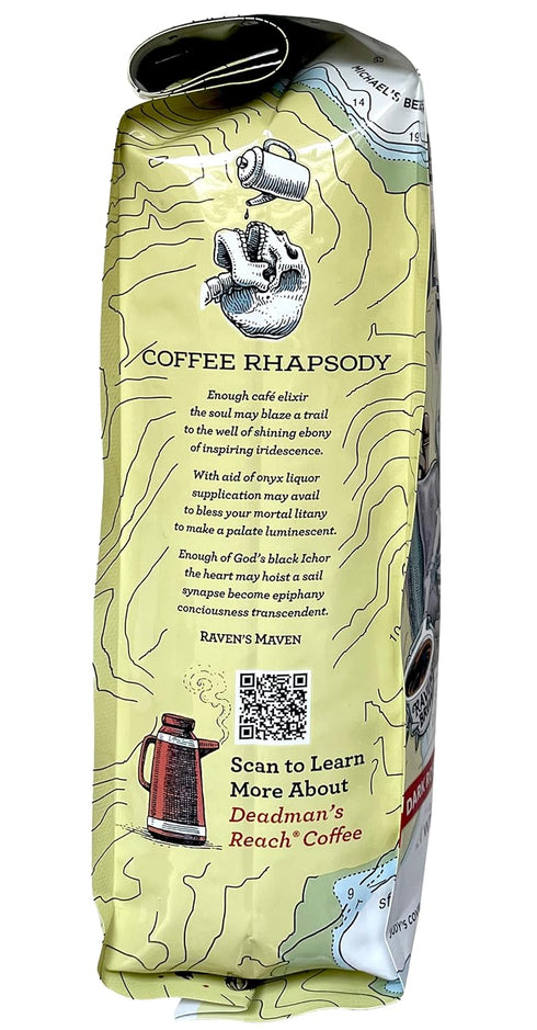 2-pack 12oz Raven's Brew Coffee High Caffeine Coffee Dark Roast Whole Bean Deadman's Reach