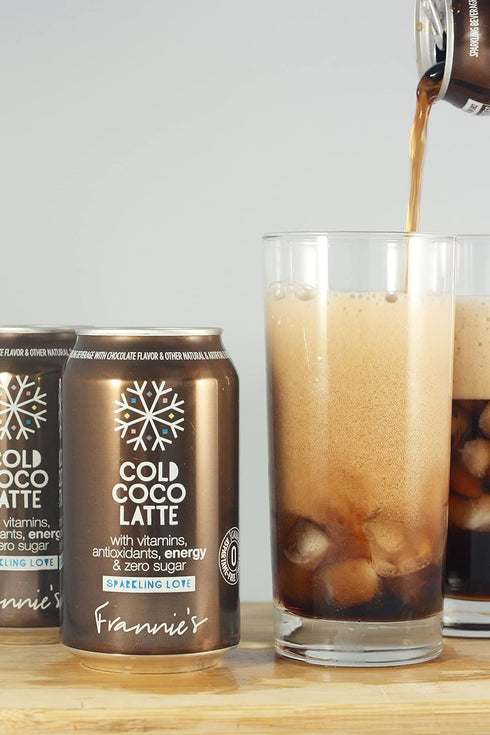 AmishTastes 12 Oz. (12 24)) Frannies Sparkling Cold Coco Latte, Protected With High-Density Foam, Ounce (Case