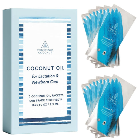 Organic Coconut Oil Packets, Coconut Oil for Lactation, Breastfeeding, Newborns - 10