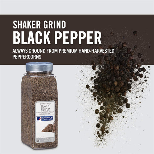 McCormick Culinary Ground Black Pepper, 16 oz - 16 Ounce Shaker Grind Black Pepper for Cooking and Grilling