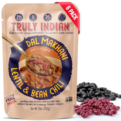 Truly Indian 6-Pack Spiced Lentil & Bean Chili (Dal Makhani) Authentic Traditional