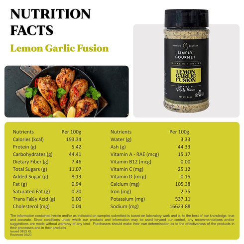 Lemon Garlic Fusion | Recipe in a Bottle | Premium Blend Spice for Gourmet Cooking