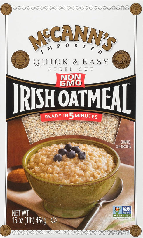 McCann's Irish Oatmeal, Quick & Easy Steel Cut Oats, 16 Ounce (Pack