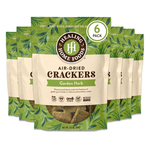 Healing Home Foods Garden Herb Gluten-Free Crackers with Almond Flour, Rosemary & Thyme, Healthy Vegan
