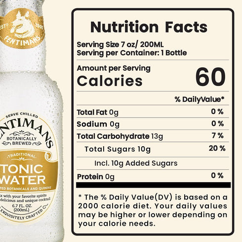 6.7 Oz (Pack 12) Fentimans Sparkling Tonic Water - Crafted Tonic Water with Quinine, All Natural Mixer, No Artificial