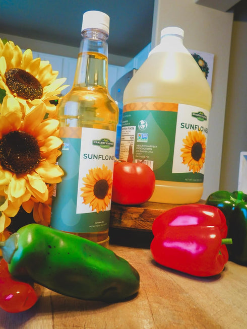 Healthy Harvest Non-GMO Sunflower Oil - Healthy Cooking Oil for Cooking, Baking, Frying & More - Naturally Processed