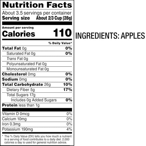 3.4 oz Bare Baked Crunchy Apple Chips, Granny Smith Apple, Gluten Free, Bag