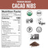 Viva Naturals Organic Cacao Nibs, 8 oz - Keto Friendly, Unsweetened Chocolate Chip Substitute
