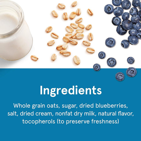 8.4 oz Quaker Instant Oatmeal Breakfast Cereal, Blueberries & Cream
