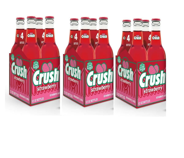 Generic Crush Strawberry Soda- 3 pack (total 12 Bottles 12oz)