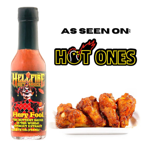 5 oz. Hellfire Hot Sauce Fiery Fool - Extreme Hot Sauce without Extract, Featured on Hot Ones TV Show