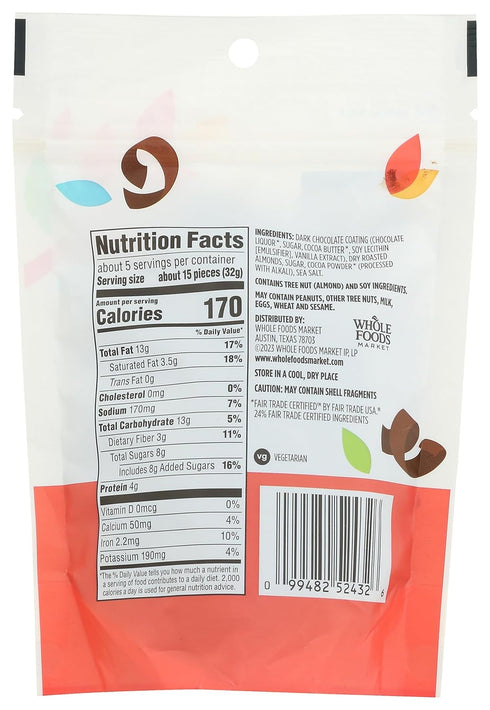 365 6 by Whole Foods Market, Dark Chocolate Covered Almonds, Ounce