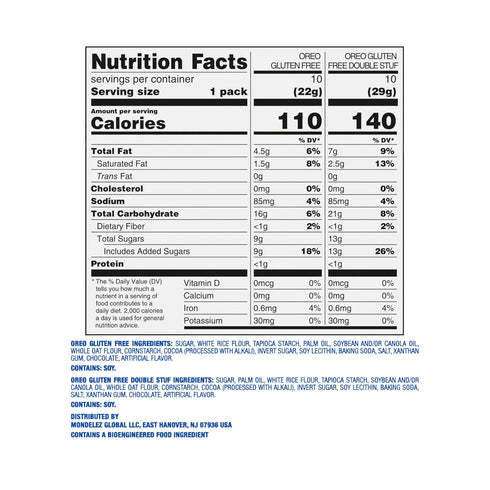 Pack, 20 Packs (2 Pack) OREO Gluten Free Original & Double Stuf Chocolate Sandwich Cookies Variety Gluten Free Cookies