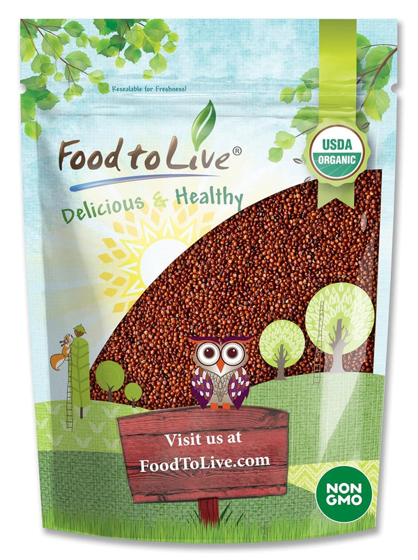 Food to Live Organic Red Quinoa, 3 Pounds Non-GMO, Whole Grain, Kosher,