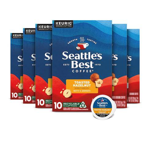Seattles Best Coffee, Flavored K-Cup Coffee Pods, Toasted Hazelnut, 100% Arabica, 6
