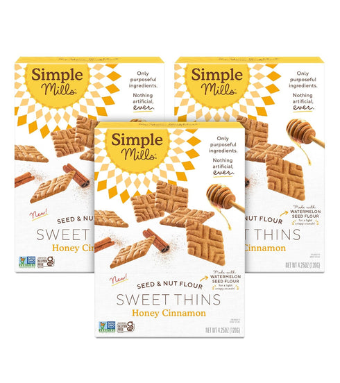 Simple Mills Honey Cinnamon Seed & Nut Flour Sweet Thins, Paleo Friendly