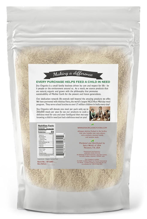 2 LB Jiva Organics Premium Quinoa Flour Bag - Non GMO