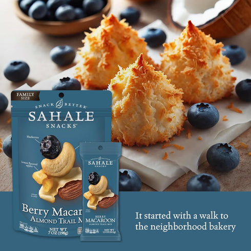 Sahale Snacks Berry Macaroon Almond Trail Mix, 7 oz Pouches - Non-GMO, Kosher, Gluten-Free Snacks