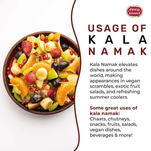 Spicy World 14 oz Kala Namak Indian Black Salt - Vegan, Pure, Unrefined, Non-GMO & Natural