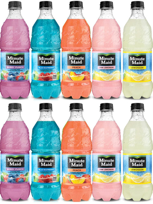 ADVENTURE BOX 5 Pack, 20 Oz (Pack 10) Minute Maid Fruit Punch Flavors Variety Lemonade And Fruit Drinks