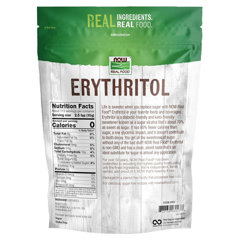 2.5-Pound (Packaging NOW Foods, Erythritol, Great-Tasting Sugar Replacement, Zero Calories, Low Glycemic Impact