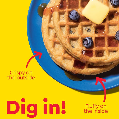 10 (Frozen) Eggo Blueberry Waffles, Breakfast Food, Natural Flavors, Waffles