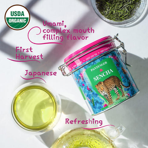 Pantenger Sencha Japanese Green Tea, 20 Green Tea Bags, First Harvest, USDA Organic