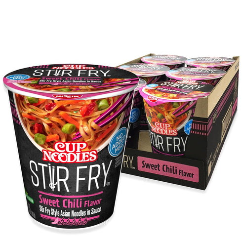 Nissin Cup Noodles Stir Fry Noodles in Sauce, Sweet Chili, 2.89 Ounce