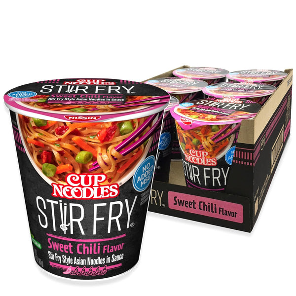 Nissin Cup Noodles Stir Fry Noodles in Sauce, Sweet Chili, 2.89 Ounce