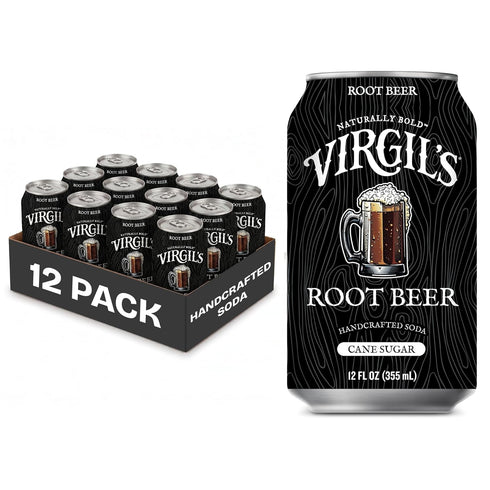 Virgil's Root Beer Handcrafted Soda, Pack of 12 (12 fl oz Cans
