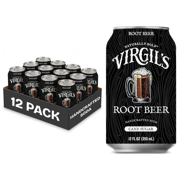 Virgil's Root Beer Handcrafted Soda, Pack of 12 (12 fl oz Cans