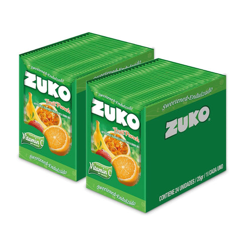 Zuko Fruit Punch Powdered Drink Mix, No Added Sugar Needed, 48 Ct