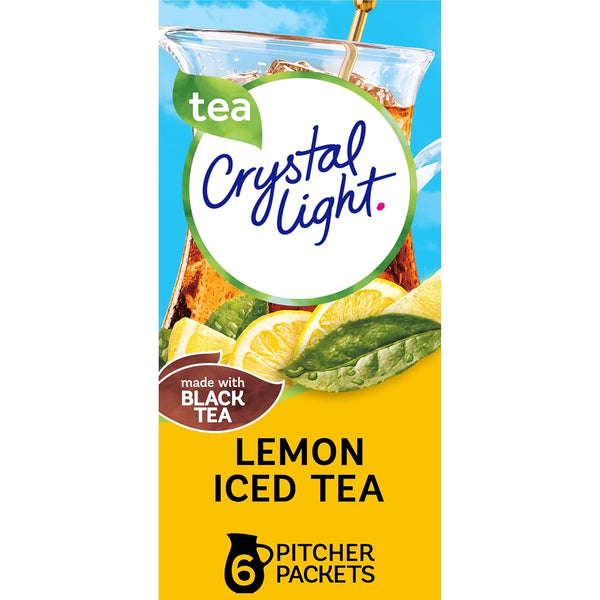 Crystal Light Sugar-Free Lemon Iced Tea Naturally Flavored Powdered Drink Mix, 6