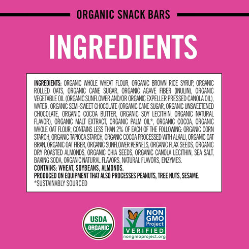 12 (Pack 1) Dave's Killer Bread Cocoa Brownie Blitz Organic Snack Bars, Individually Wrapped Snack Bars