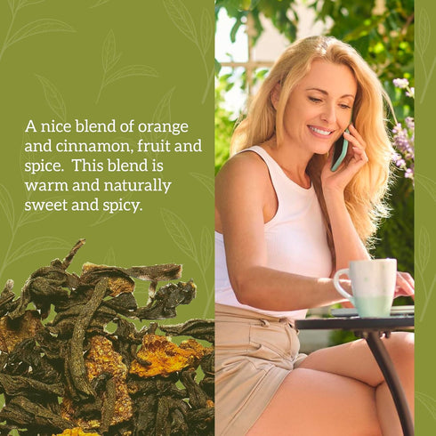 Cozy, 2oz Nelson's Tea Orange Cinnamon Spice Black Tea Infused with Tangy Orange Peel, Aromatic Cinnamon & Zesty Cloves